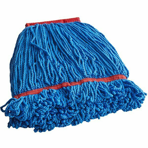 Carlisle Foodservice 36942014 20'' Blue Microfiber Looped End Wet Mop Head with 5'' Headband 27136942014